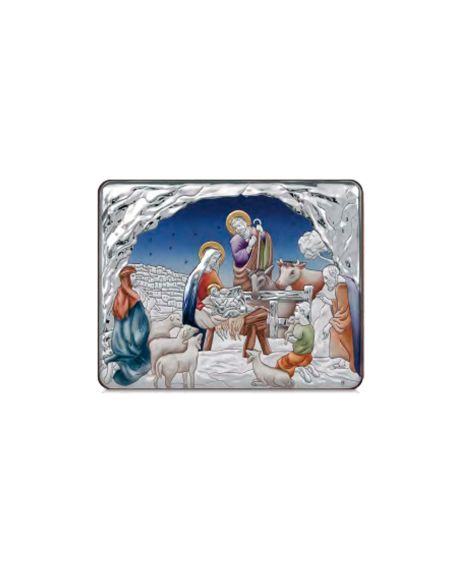 Nacimiento Cuadro Aluminio Pvd Color 10X14Cm Rectangular Pastores