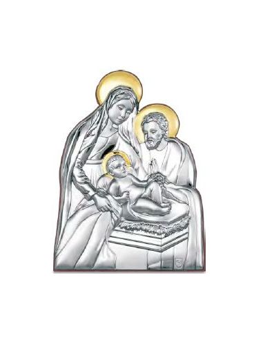 Nacimiento Cuadro Aluminio Pvd Dorado 16,3X21,6Cm Silueta Misterio