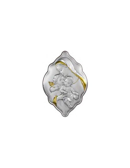 Cuadro 791 Plata Dorada Maternidad Angel 7X10Cm