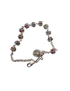 Pulsera filigrana 6mm cristal strass multicolor
