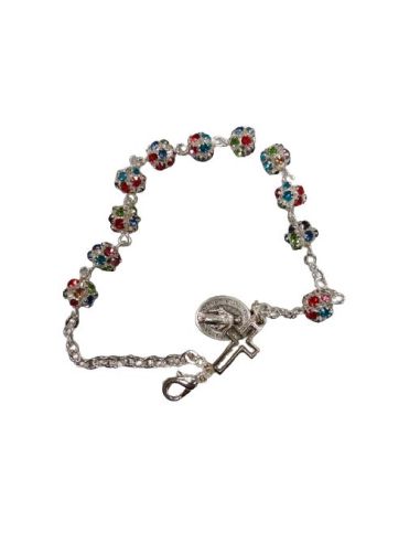 Pulsera filigrana 6mm cristal strass multicolor
