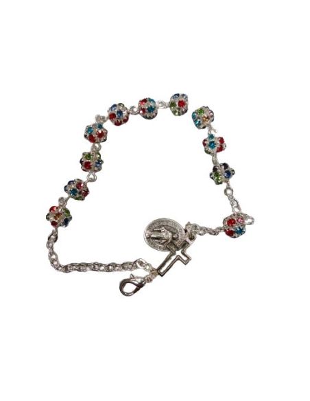 Pulsera filigrana 6mm cristal strass multicolor