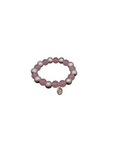 Brazalete Plast. Efecto Plata Auxiliadora Rosa