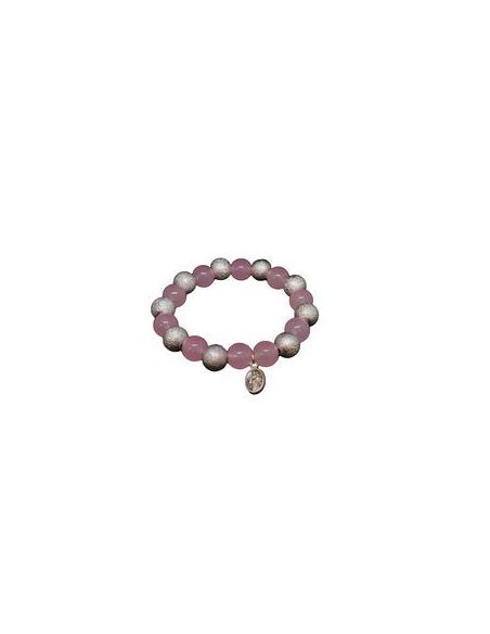 Brazalete Plast. Efecto Plata Auxiliadora Rosa