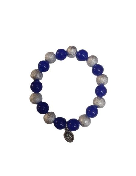 Brazalete Plast. Efecto Plata V. Carmen Azul