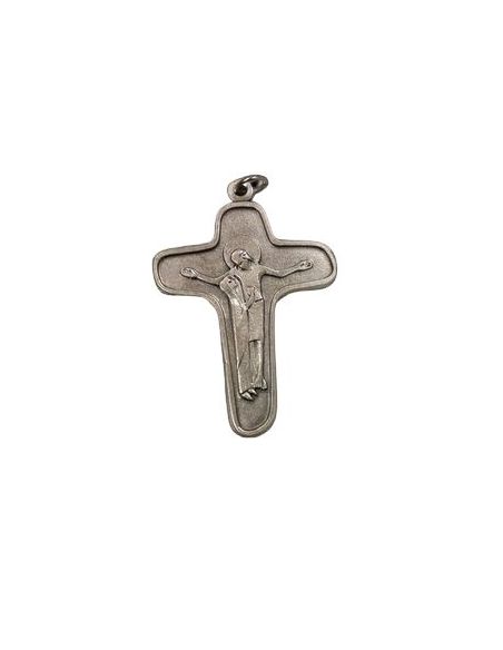 Cruz Schoenstatt Metal Cristo Con Virgen 47Mm