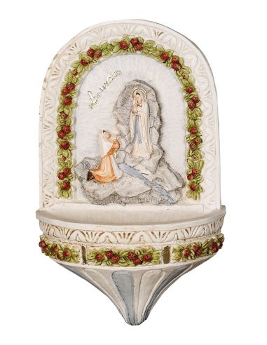 Benditera Lourdes 18X11Cm Resina Marmol