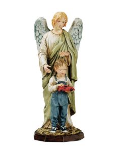 Angel De La Guarda Niño 17Cm Resina Marmol 1355