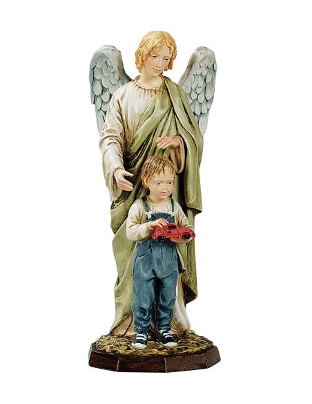 Angel De La Guarda Niño 17Cm Resina Marmol 1355