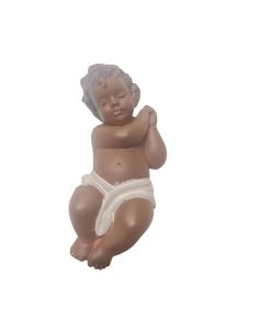 Niño Jesus Negro 7 Cm.Pañal Blanco