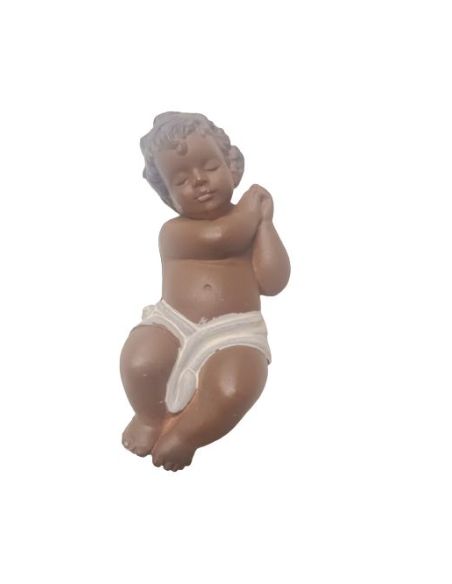 Niño Jesus Negro 7 Cm.Pañal Blanco