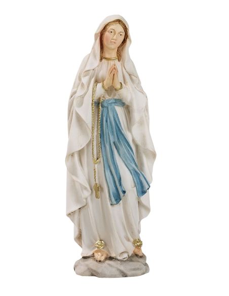 Virgen De Lourdes 20Cm  Resina Marmol