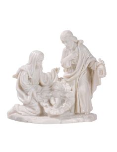 Nacimiento Una Pieza 8Cm Blanca Resina Marmol