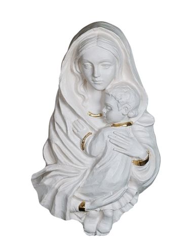Placa Relieve Maternidad 14X10Cm Blanca Resina Marmol