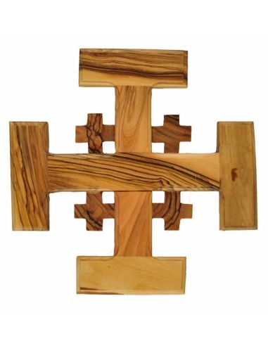 Cruz Jeruslem 8Cm.Madera Olivo