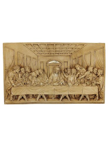 Placa Santa Cena 32X19Cm  Resina Marmol