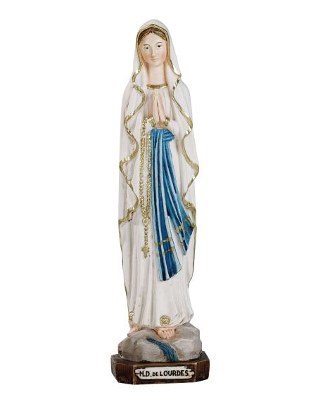 Virgen Lourdes 15Cm Resina Marmol
