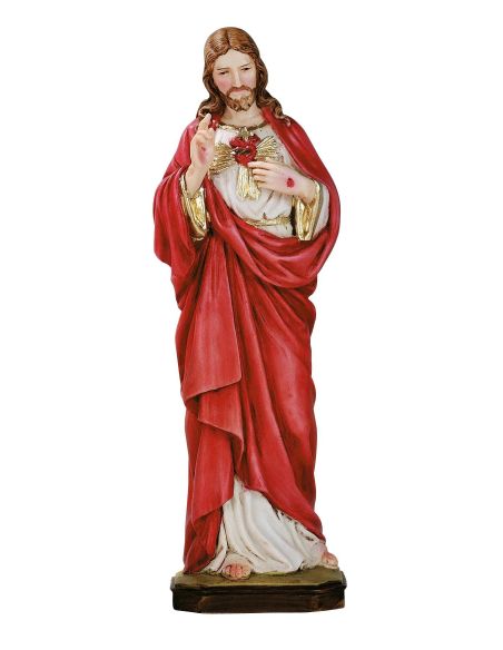 Sagrado Corazon 15Cm Resna Marmol Blanca (Todo En Blanco)