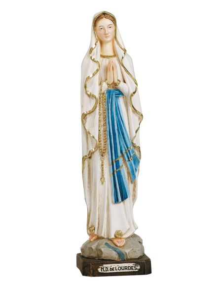 Virgen Lourdes 30 Cm Resina Marmol