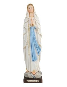 Virgen De Lourdes 40Cm Resina Marmol