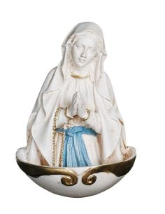 Benditera Lourdes 12X7Cm Resina Marmol