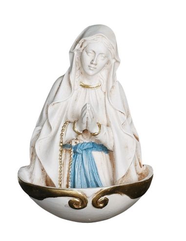 Benditera Lourdes 12X7Cm Resina Marmol