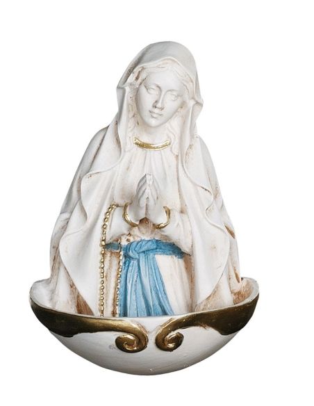 Benditera Lourdes 12X7Cm Resina Marmol