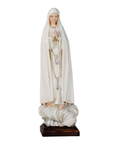 Fatima 15Cm Resna Marmol Blanca /Toda En Blanco)