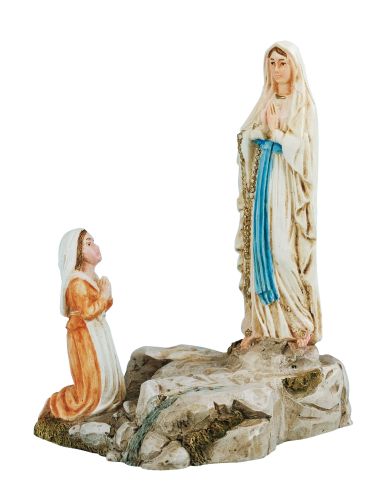 Aparicion Lourdes 10Cm , Resina Marmol