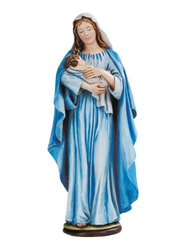 Virgen Con Niño 30Cm Resina Marmol
