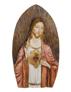 Placa Sagrado Corazón De Jesus 25X14Cm  Resina Marmol