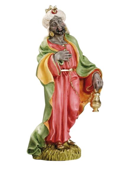 Rey Negro Baltasar Nacto. 30Cm Resina Marmol