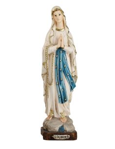 Virgen Lourdes 30 Cm Resina Mármol 441