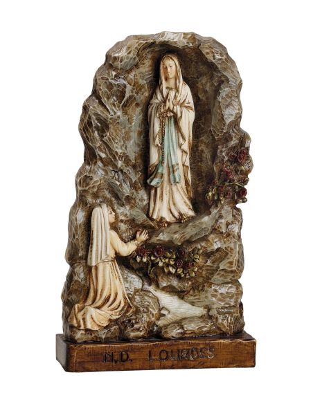 Lourdes Cueva 22X12Cm Resina Marmol