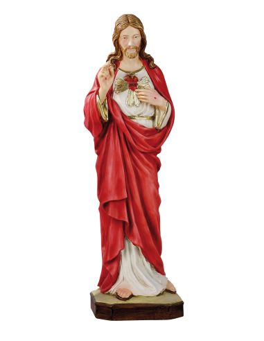 Sagrado Corazón De Jesús 50Cm Color Resina Marmol