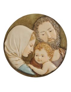 Placa Redonda Sagrafa Familia 15Cm Resina Marmol