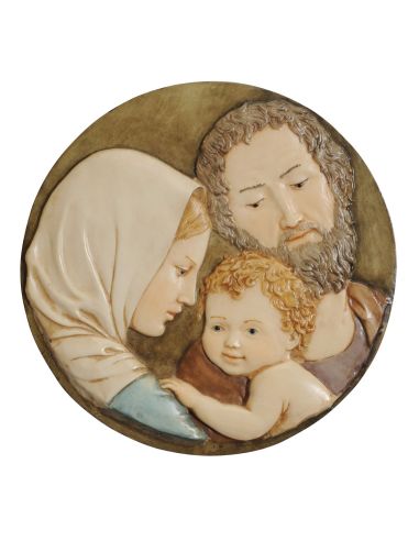 Placa Redonda Sagrafa Familia 15Cm Resina Marmol
