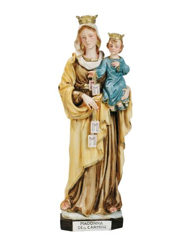 Virgen Del Carmen Color 30 Cm Resina Marmol