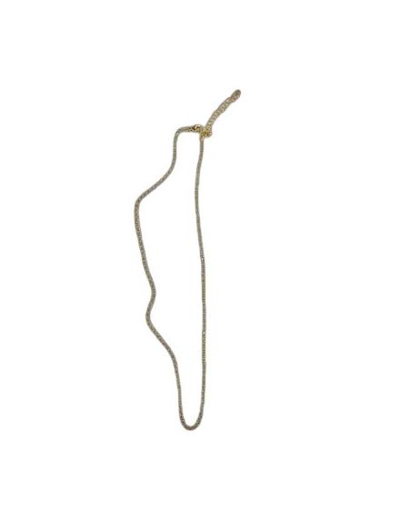 Cadena Dorada Gruesa Plata De Ley 40Cm + Alargador