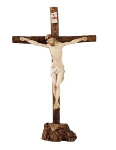 Cruz Con Base 32Cm Resina Marmol