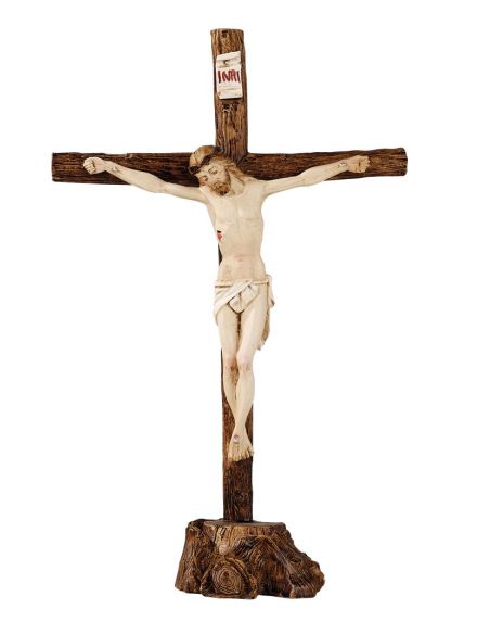 Cruz Con Base 32Cm Resina Marmol