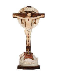 Crucifijo Con Base 29X14Cm Resina Marmol