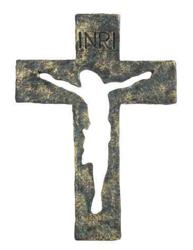Crucifijo Resina Marmol 29X20Cm Efec.Piedra Rame