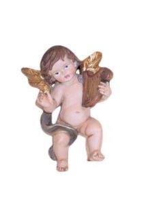 Angelito 15 Cm Resina Con Lira