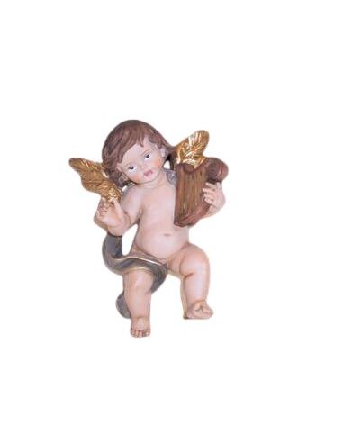 Angelito 15 Cm Resina Con Lira