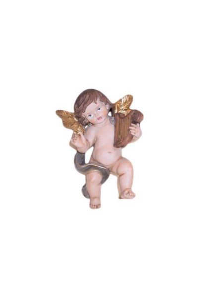 Angelito 15 Cm Resina Con Lira