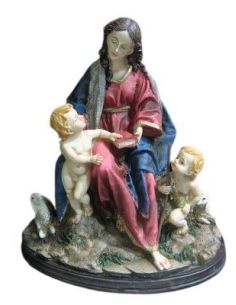 Virgen Con Niño Jesus Y San Juan 23 Cm