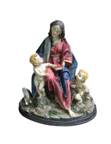 Virgen Con Niño Jesus Y San Juan 23 Cm