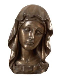 Busto Virgen Bronce Resina Pesada 18Cm(6)