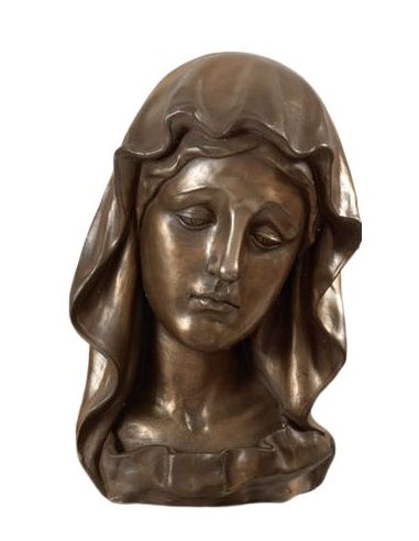 Busto Virgen Bronce Resina Pesada 18Cm(6)